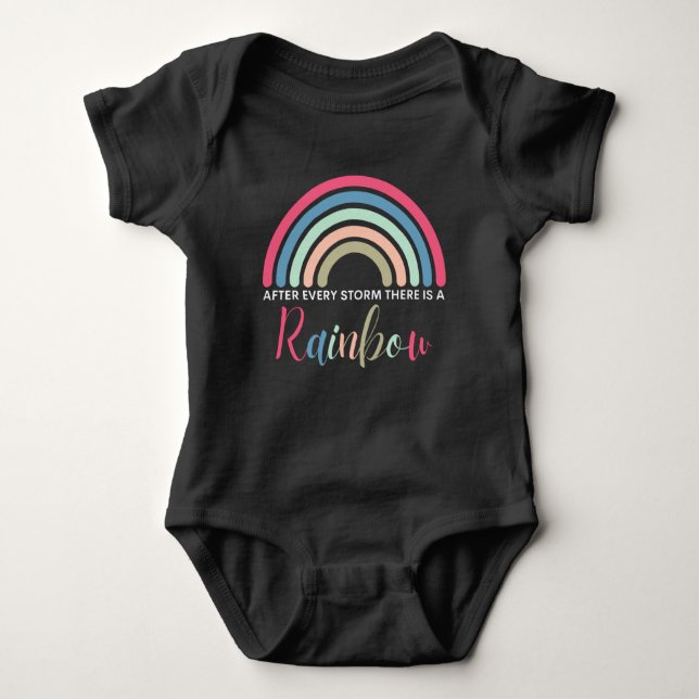 After Every Storm, There is a Rainbow Cute Rainbow Baby Bodysuit (Front)