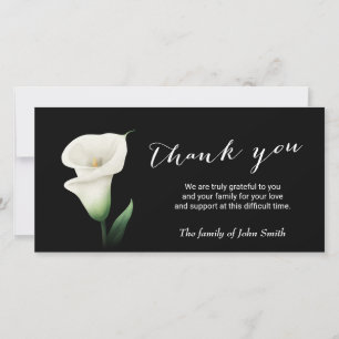 After Funeral Calla Lily Flower Memorial Thank You Card