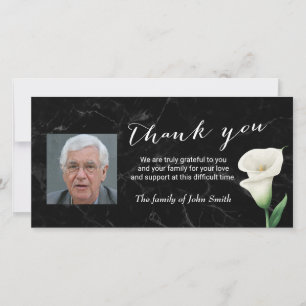 After Funeral Floral Memorial Photo Thank You Card