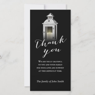 After Funeral Rustic Lantern Memorial Thank You Card