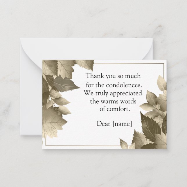 After Funeral Thank You Card (Front)
