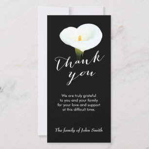 After Funeral White Lily Flower Memorial Thank You Card