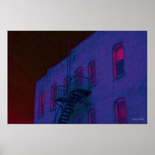 after hours glow seurat style poster