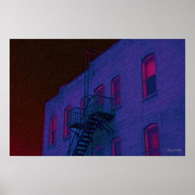 after hours glow  seurat style poster (Front)