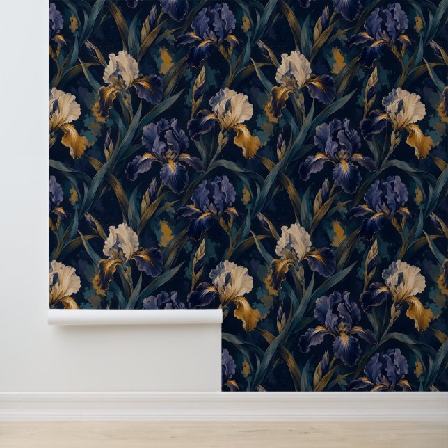 After Hours Iris Moody Florals Wallpaper (Application)