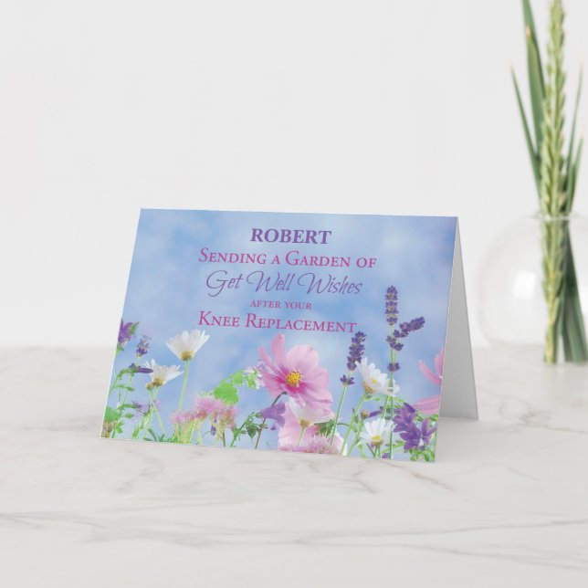After Knee Replacement Get Well Wildflowers Card (Front)