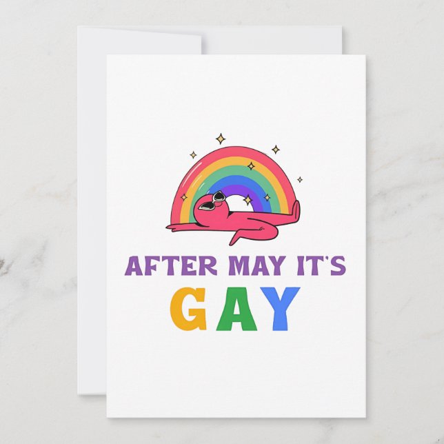 After May It's Gay Funny LGBT Pride Month  Invitation (Front)