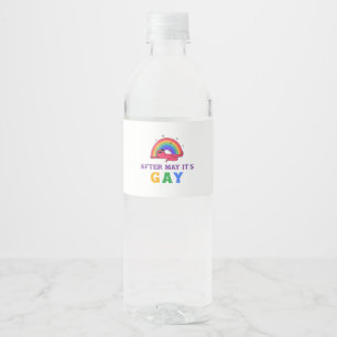 After May It's Gay Funny LGBT Pride Month Water Bottle Label