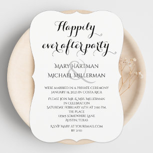 After Party Post Wedding Typography  Invitation
