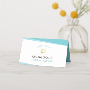 AFTER PARTY RECEPTION simple modern turquoise blue Place Card