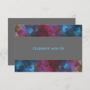 After Party Red Purple Blue Grey Abstract Design Invitation