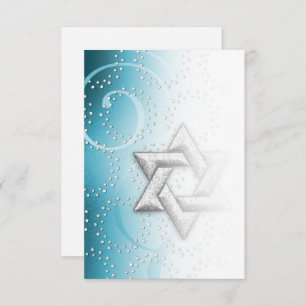 After Party Turquoise Shimmer Star of David Invitation