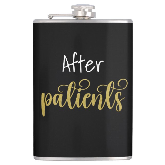 After Patients Funny Nurse Doctor Medical worker Hip Flask (Front)