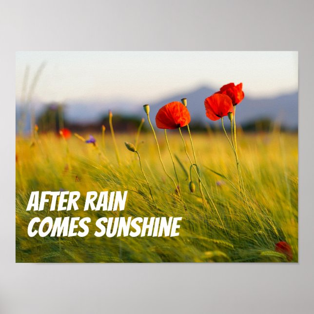 After rain comes sunshine wisdom saying poster (Front)