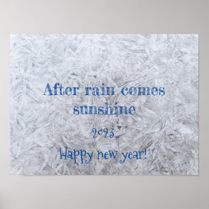 After rain comes sunshine wishes new year poster