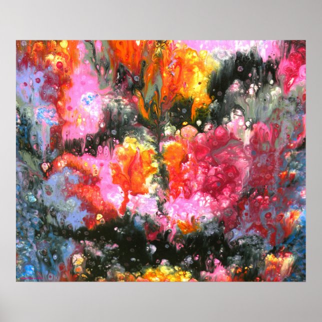 "After rain sunset window", abstract, psychedelic Poster (Front)