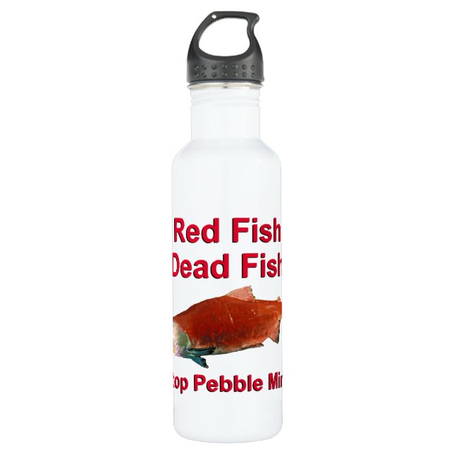 After Salmon - Stop Pebble Mine 710 Ml Water Bottle (Front)