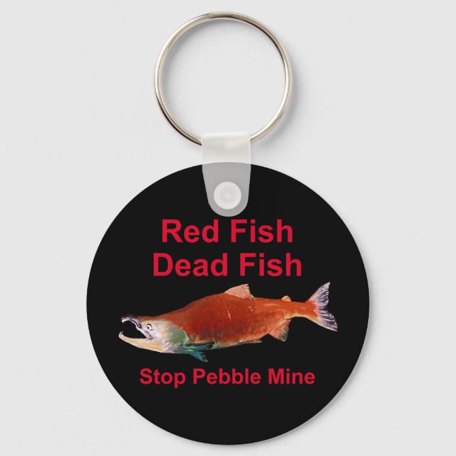 After Salmon - Stop Pebble Mine Key Ring (Front)