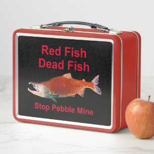After Salmon - Stop Pebble Mine Metal Lunch Box
