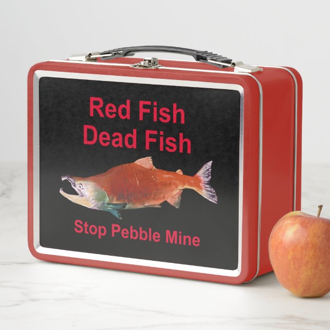 After Salmon - Stop Pebble Mine Metal Lunch Box (In Situ)
