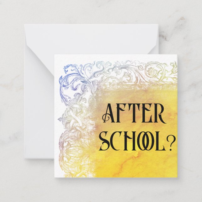 *~* AFTER SCHOOL? AP63 Friends Flat Note Card (Front)