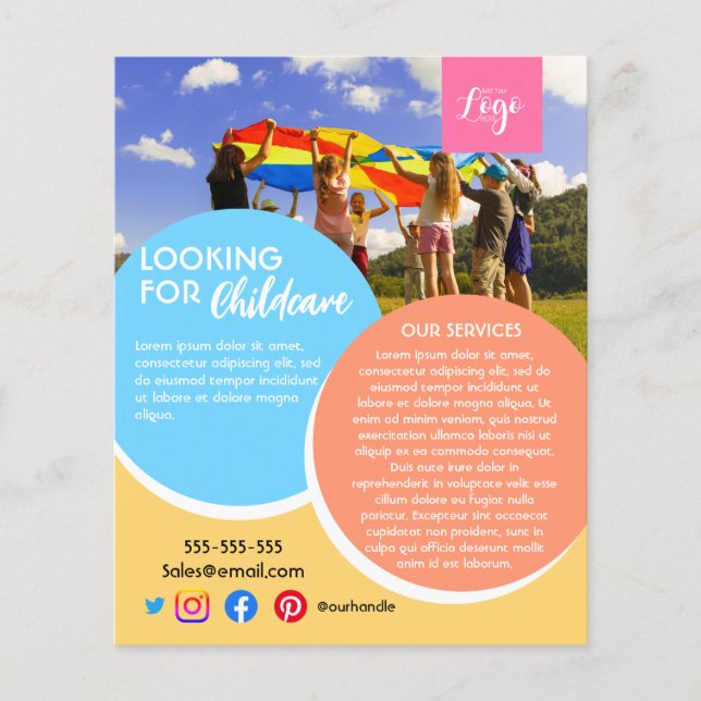 after school childcare babysitter daycare kinder flyer (Front)