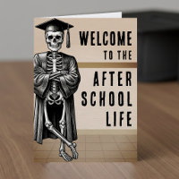After School Life Skeleton Halloween Graduation