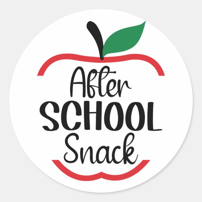 After School Snack Teacher Life Apple Classic Round Sticker (Front)