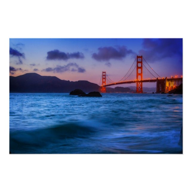 After sunset out at Baker Beach Poster (Front)