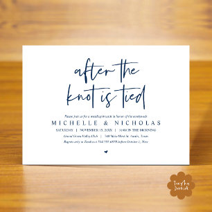 After the knot is tied, Modern Post Wedding Brunch Invitation