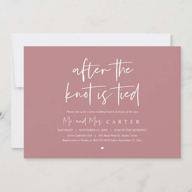 After the knot tied, Post wedding Brunch Invitation (Front)