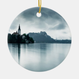 After the rain at Lake Bled Ceramic Ornament