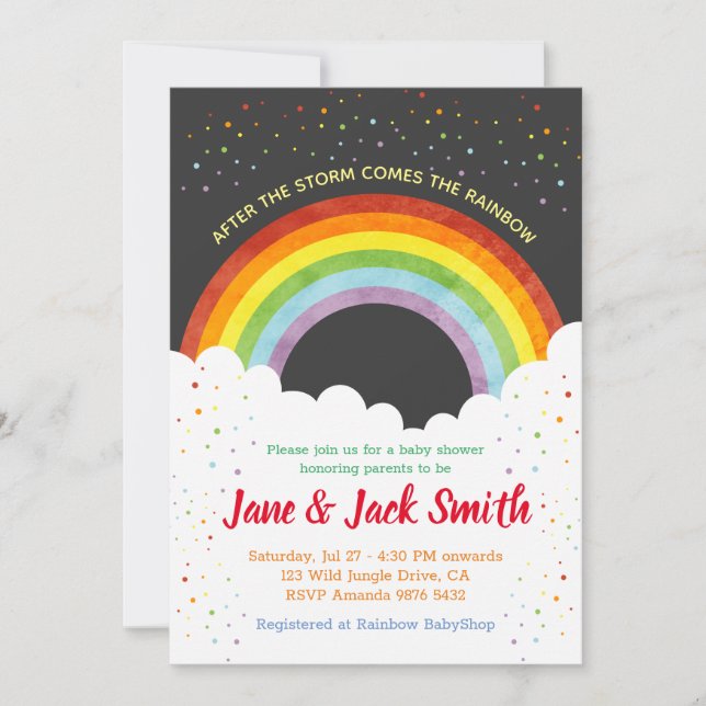After the Rain Comes the Rainbow | Baby Shower Invitation (Front)