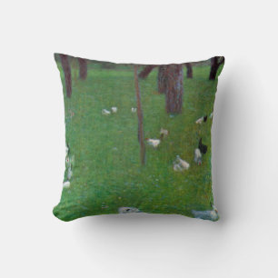 After the Rain, Garden Chickens by Gustav Klimt Cushion