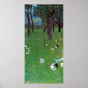 After the Rain, Garden Chickens by Gustav Klimt Poster