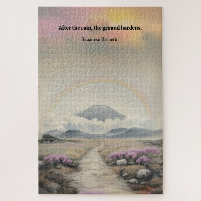 After the Rain (Japanese Watercolor Landscape Art) Jigsaw Puzzle (Vertical)