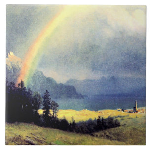 After the Shower, painting by Albert Bierstadt Ceramic Tile