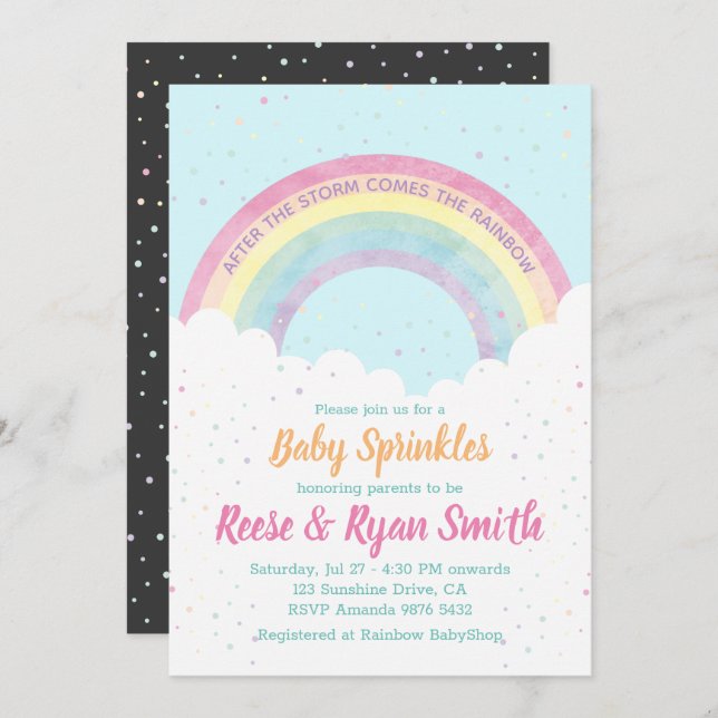 After the Storm Comes the Rainbow | Baby Sprinkles Invitation (Front/Back)
