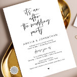 After the wedding, Black, Elopement Party Invitation<br><div class="desc">Beautiful Modern Beautiful Casual Minimal,  Black Script font,  Wedding Elopement Announcement,  Invitation card (it's an after the wedding party). This is perfect for your wedding reception and post-wedding celebration party. Add your details in matching font / lettering.
#TeeshaDerrick</div>