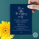 After the wedding, Black, Elopement Party Invitation<br><div class="desc">Announce and share your happily ever after in style with our modern navy blue theme design (It's an after the wedding party) wedding elopement celebration invitation card. It is ideal for couples who have decided to celebrate their best day. With its sophisticated yet playful design, this invitation is sure to...</div>