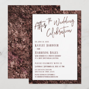 After the Wedding Celebration Bold Rose Gold Invitation