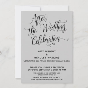 After the Wedding Celebration Elegant Light Grey Invitation
