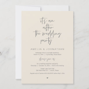 After the wedding Elopement Dinner and Party Invitation