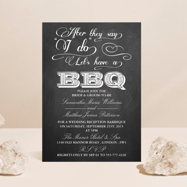 After They Say I Do, Let's Have A BBQ!- Chalkboard Invitation (Creator Uploaded)