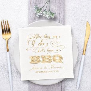 After They Say I Do Lets Have A BBQ! Foil Napkins