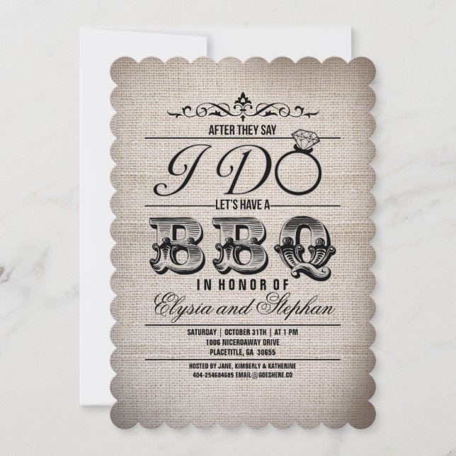 AFTER THEY SAY I DO LETS HAVE A BBQ INVITE (Front)