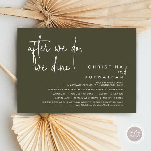 After We Do, We Dine, Wedding Elopement Dinner Invitation