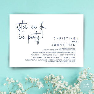 After We Do, We Party, Wedding Dinner, Black Invitation