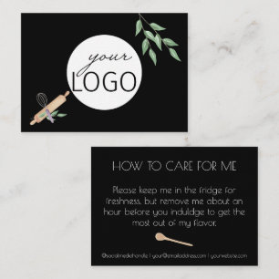 Aftercare Baking Business Logo Food Storage Business Card