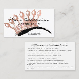 Aftercare Brows Rose Crown Microblading Business Card